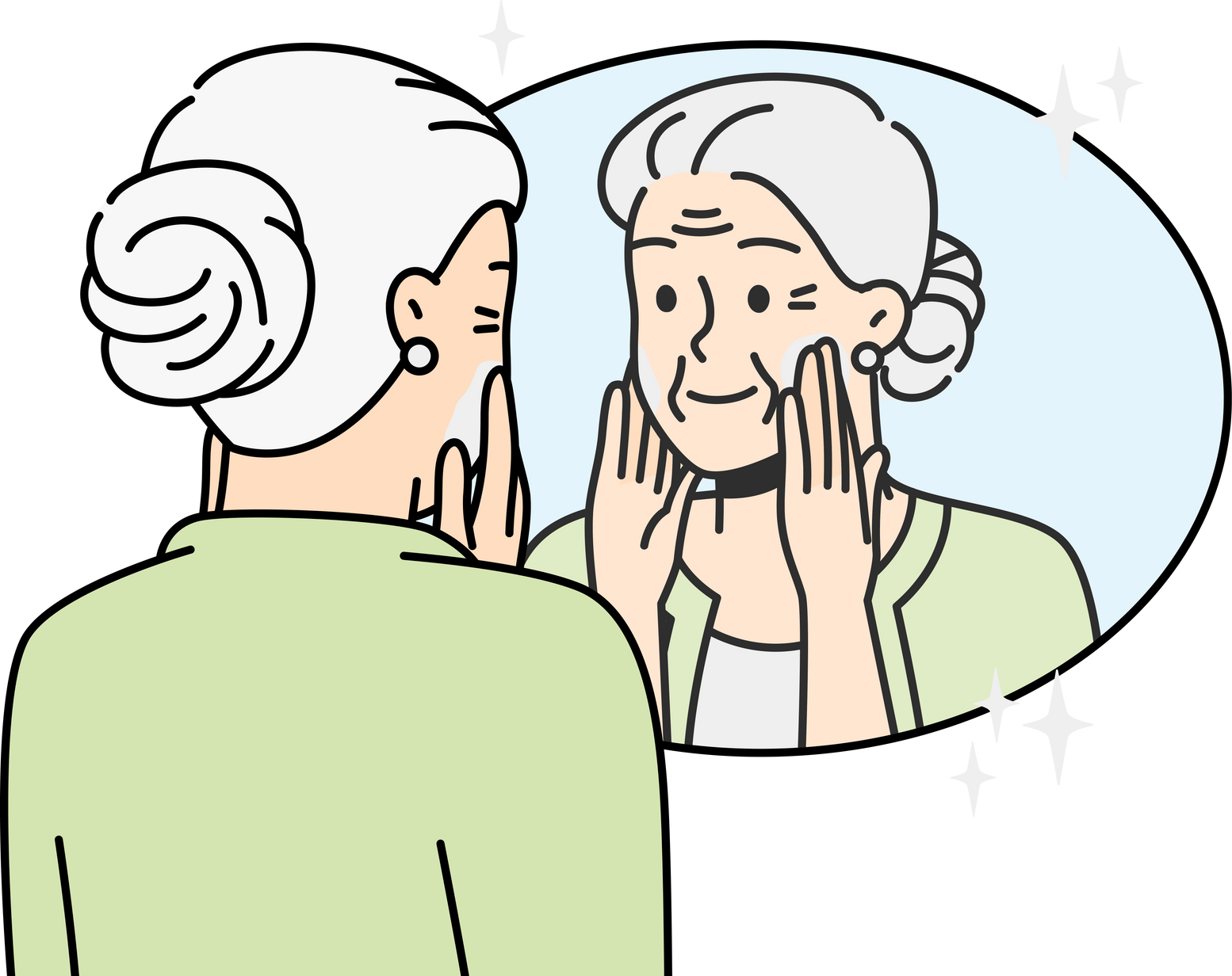 Elderly Lady Puts anti-Aging Cream on Face at Home.