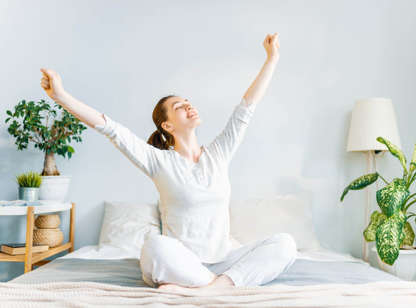 Woman Enjoying Sunny Morning